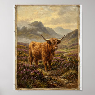 Póster Ganado antiguo de las Tierras Altas de Escocia en