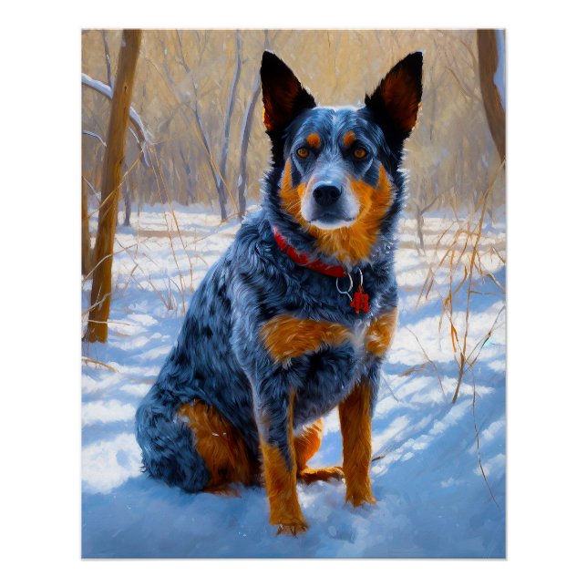 Póster Ganado australiano deja que nieve Navidades (Anverso)