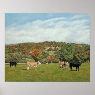 Póster Ganado cerca de Pentyrch
