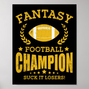 Póster Ganador Campeón Fantasy Football Champ Draft Footb