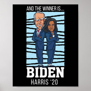 Póster Ganador campeón presidente Joe Biden Kamala Harris