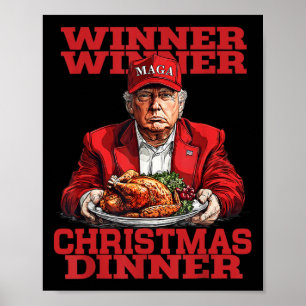 Póster Ganador Cena de Navidad Santa Trump Navidad Día de