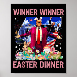 Póster Ganador Cena de Pascua Trump Bunny Hunt Huevos Fel