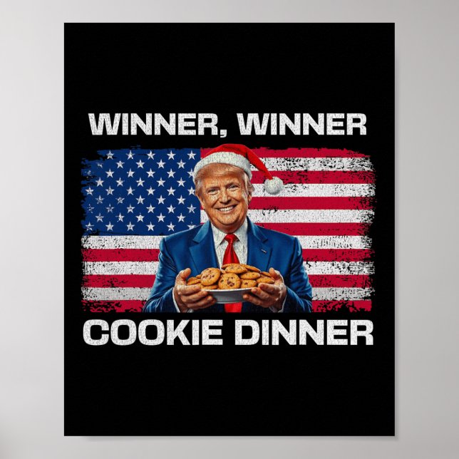 Póster Ganador Cookie Dinner Funny Trump 2024 47th (Frente)