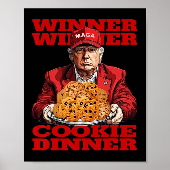 Póster Ganador Cookie Dinner Funny Trump 2024 47th (Frente)