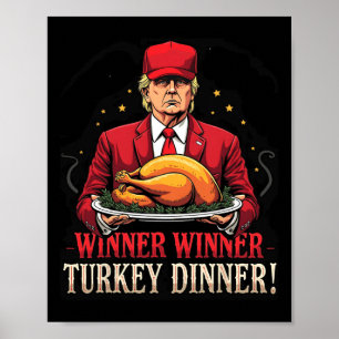 Póster Ganador de Cena Turca Gracioso Trump Pjs Gracias