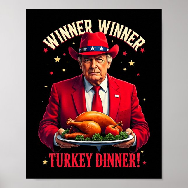 Póster Ganador de Cena Turca Gracioso Trump Pjs Gracias (Frente)