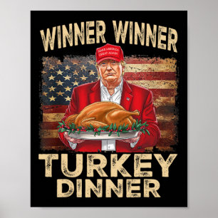 Póster Ganador de la cena en Turquía Día de Acción de Gra
