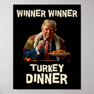 Póster Ganador de la cena en Turquía Día de Acción de Gra