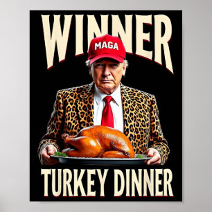 Póster Ganador de la cena en Turquía Divertido Trump