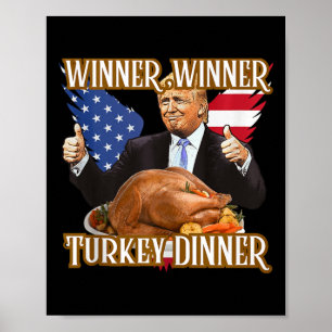 Póster Ganador de la cena en Turquía Divertido Trump Than