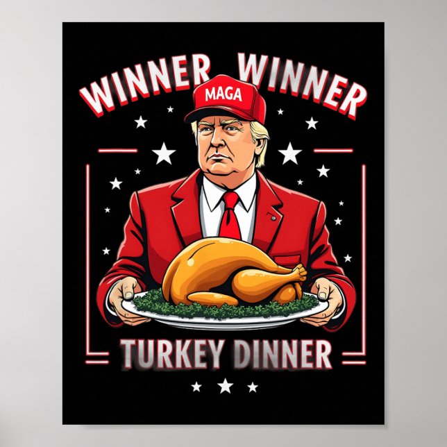 Póster Ganador de la cena en Turquía Navidades Donald Tru (Frente)