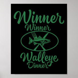 Póster Ganador de la cena Walleye - Graciosa pesca