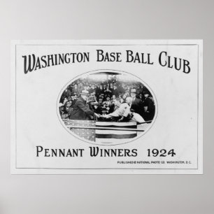 Póster Ganador de la Pennant Senators de Washington 1924