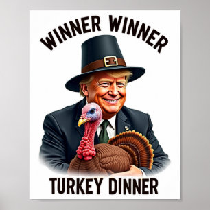 Póster Ganador de Trump Cena en Turquía Gracioso Thanksgi