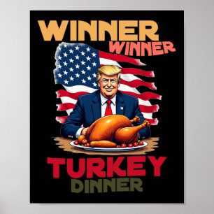 Póster Ganador del Día de Acción de Gracias Trump Cena en