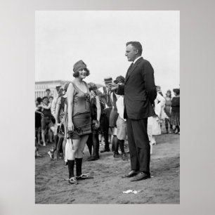 Póster Ganador en la playa, los años 20