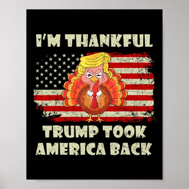 Póster Ganador: Estoy agradecido de que Trump haya ganado (Frente)