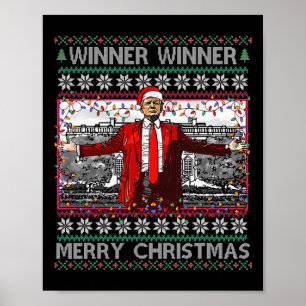 Póster Ganador Feliz Navidad Gracioso Santa Trump 20