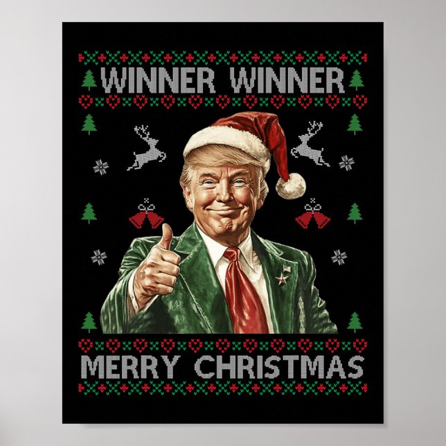 Póster Ganador Feliz Navidad Trump Santa Ugly Swe (Frente)