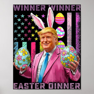Póster Ganador Ganador Cena de Pascua Divertido Trump Fel