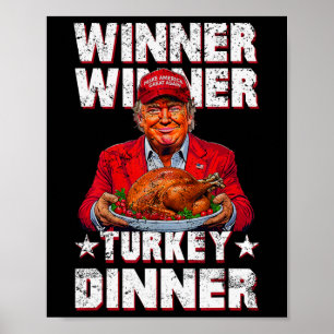 Póster Ganador gracioso de cena en Turquía Thanksgivi