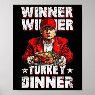Póster Ganador gracioso de cena en Turquía Thanksgivi