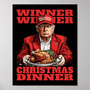 Póster Ganador Navidad cena divertida Trump Navidad Sa