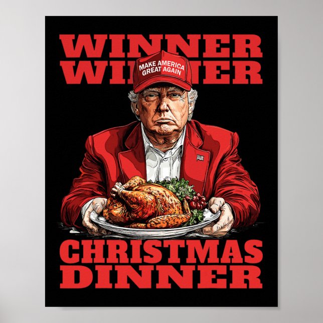 Póster Ganador Navidad cena divertida Trump Navidad Sa (Frente)