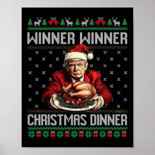 Póster Ganador Navidad cena Santa Trump fea sw