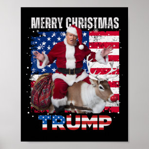 Póster Ganador Navidad cena Santa Trump fea sw
