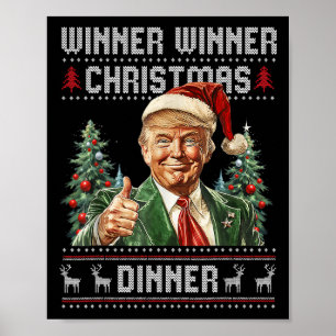 Póster Ganador Navidad cena Santa Trump fea sw