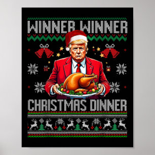 Póster Ganador Navidad cena Santa Trump fea sw