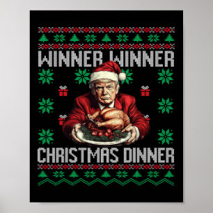 Póster Ganador Navidad cena Santa Trump fea sw