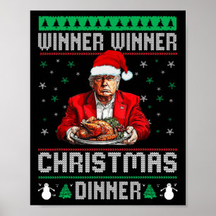 Póster Ganador Navidad cena Santa Trump fea sw