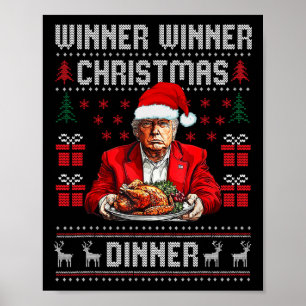 Póster Ganador Navidad cena Santa Trump fea sw