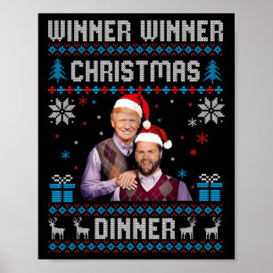 Póster Ganador Navidad cena Santa Trump fea sw