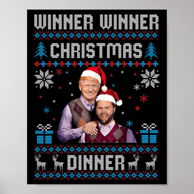Póster Ganador Navidad cena Santa Trump fea sw (Frente)