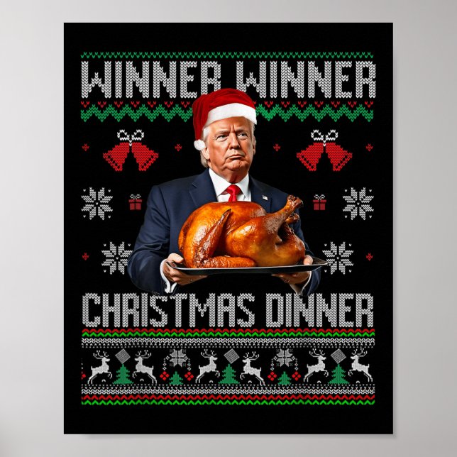 Póster Ganador Navidad cena Santa Trump fea sw (Frente)