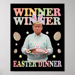 Póster Ganador presidente de la cena de Pascua Trump feli