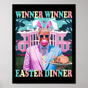Póster Ganador presidente de la cena de Pascua Trump feli
