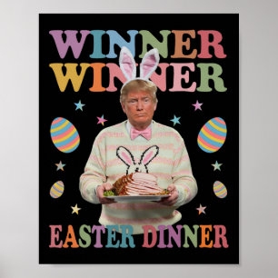 Póster Ganador presidente de la cena de Pascua Trump feli