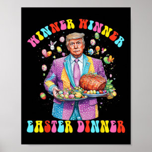 Póster Ganador presidente de la cena de Pascua Trump feli