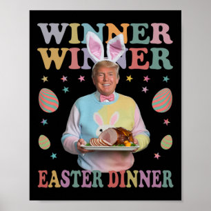 Póster Ganador presidente de la cena de Pascua Trump feli