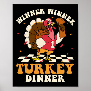 Póster Ganador Turco Cena Fútbol Otoño Thanksgi
