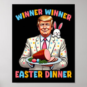 Póster Ganador Wiiner Cena De Pascua Trump Pascua Gracios