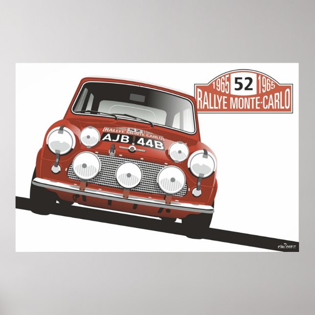 Póster Ganadora de la Rallye Monte Carlo en 1965 (Frente)