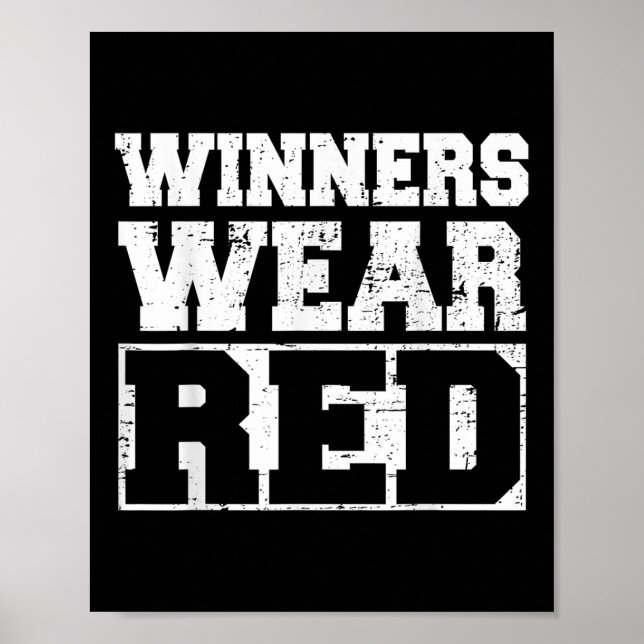Póster Ganadores Usan Rojo Divertido Espíritu de Equipo J (Frente)