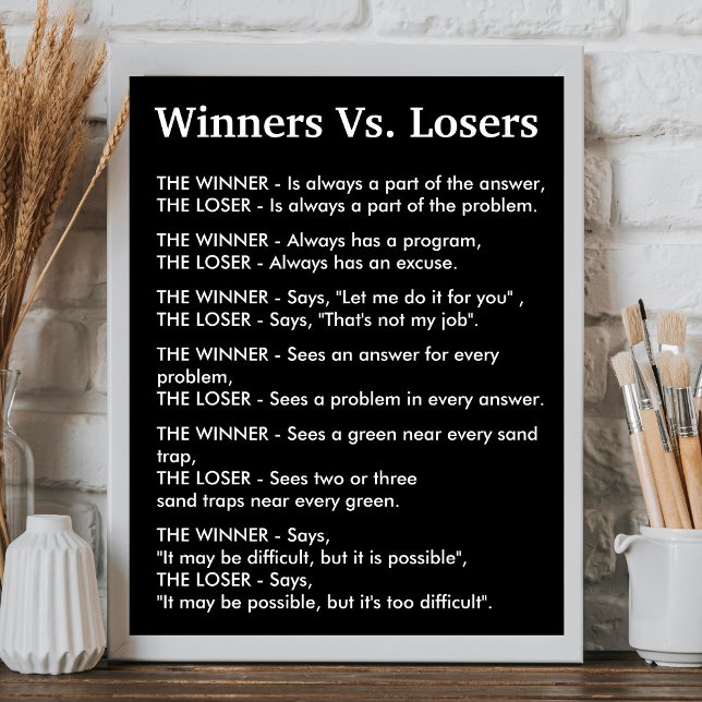 Póster Ganadores Vs Perdedores (Subido por el creador)