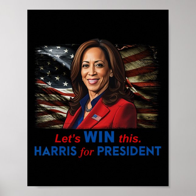 Póster Ganar Este Harris Por El Presidente Kamala Harris  (Frente)